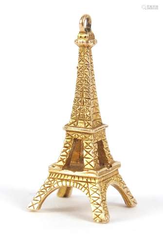 9ct gold Eiffel Tower charm, 2.5cm high, 2.5g : For Condition Reports Please Visit Our Website,