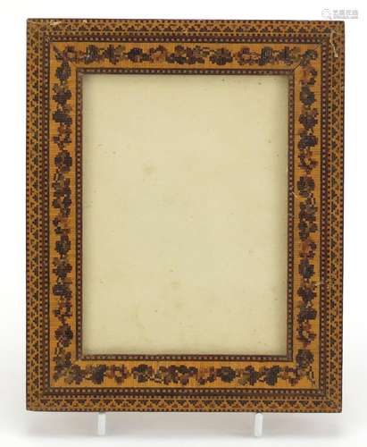 Victorian Tunbridge ware easel photo frame, 19.5cm x 15.5cm : For Condition Reports Please Visit Our