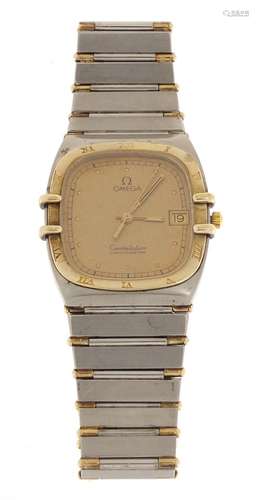 Gentlemen's Omega Constellation quartz wristwatch with date dial, 28mm wide : For Condition