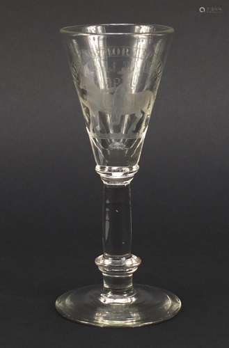 19th century wine glass commemorating King William III's victory at Boyne Northern Ireland in