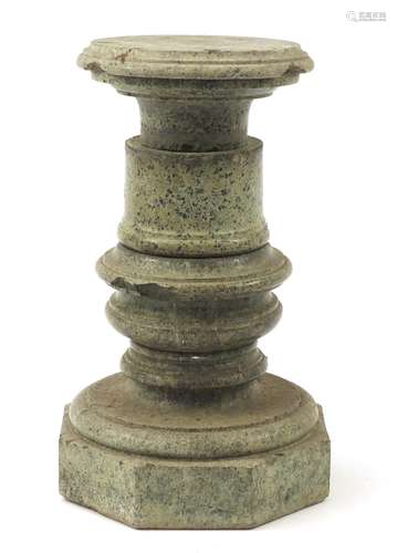 Victorian green marble pedestal column, 47cm high : For Condition Reports Please Visit Our