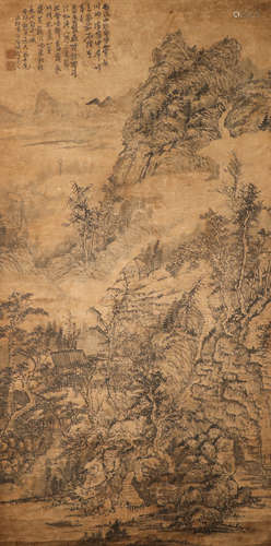 ink painting, painter: Shidao Xiren中国古代水墨画
作者，石溪道人