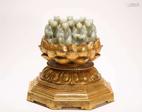 golden gilt hetian Jade zodiac signs from Qing清代铜鎏金
和田玉十二生肖