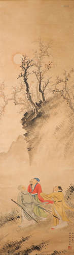 ink painting, painter: Zhiding Yu中国古代水墨画
作者，愚之鼎
纸本立轴