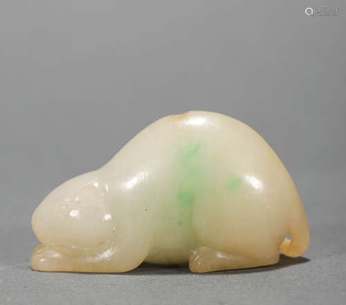 Jade bunny from Qing清代翡翠兔子