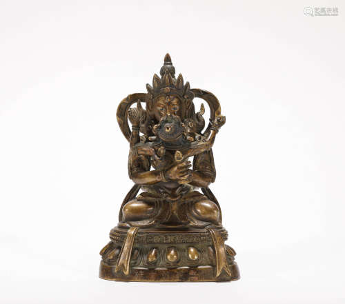 copper King Kong Guardian Antique From Qing清代铜鎏金
西藏金刚护法