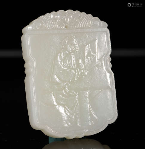 Hetian Jade human story plate from Qing清代和田玉人物故事
牌