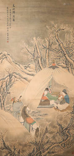 ink painting, painter : Qi Gai中国古代水墨画
作者，改琦
纸本立轴