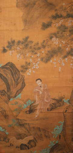 ink painting 中国古代水墨画
绢本立轴