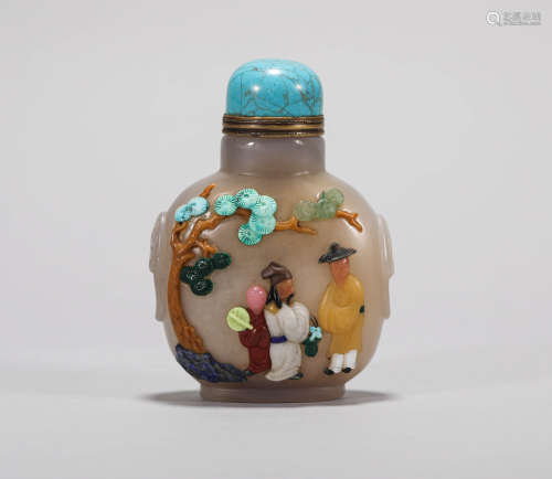 agate snuff bottle  from Qing清代玛瑙鼻烟壶