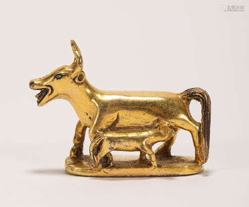 Copper gilt deer in the Qing Dynasty清代铜鎏金鹿