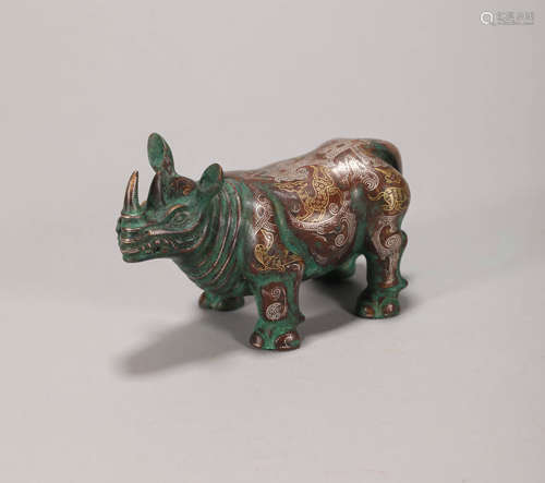 gold and silver rhinoceros From Zhanguo战国时期
铜措金银犀牛