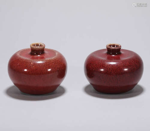 red apple shape wine container from Qing清代胭脂红
苹果尊