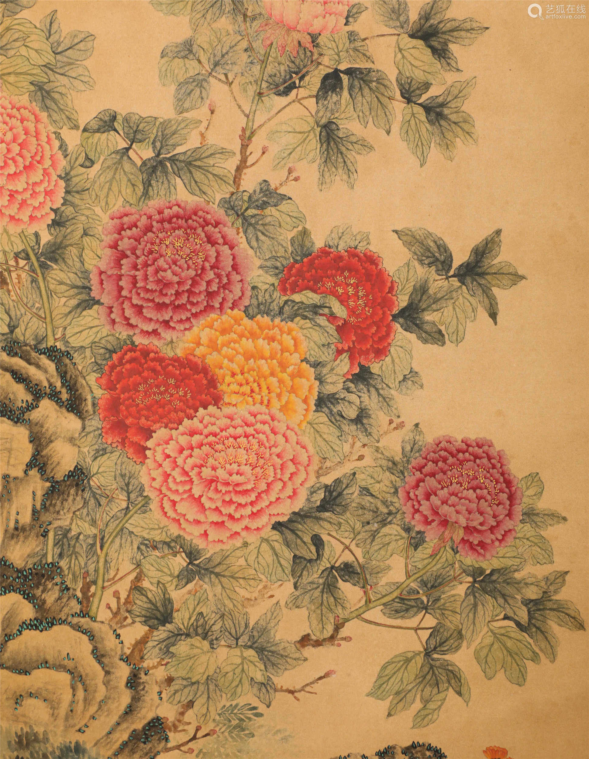 yanxi jiang中国古代水墨画作者,蒋廷锡绢本立轴-【成交 价格 图片