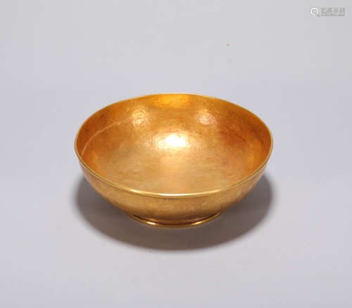 pure gold bowl from Qing清代纯金碗