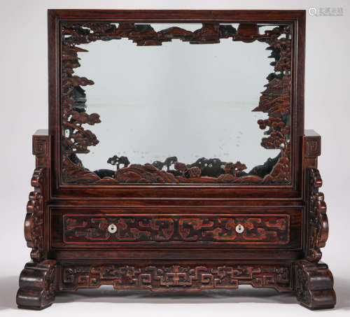 rosewood screen from Qing清代黄花梨木
鱼缸屏风