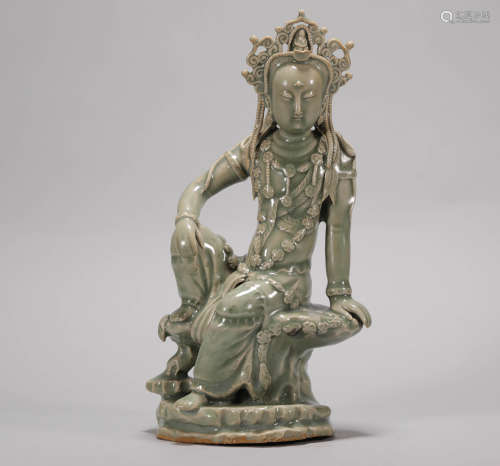 celadon Guanyin statue from Song宋代青瓷观音造像