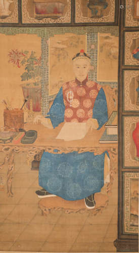 ink painting;painter: Mu Yuan中国古代水墨画

作者，袁枚
绢本立轴