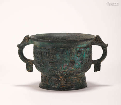 bronze double ear wine container from Han汉代青铜
双耳尊