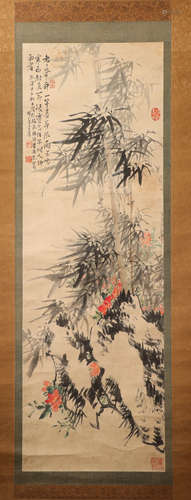 ink painting, painter: fangying li中国古代水墨画

作者，李方鹰
纸本立轴