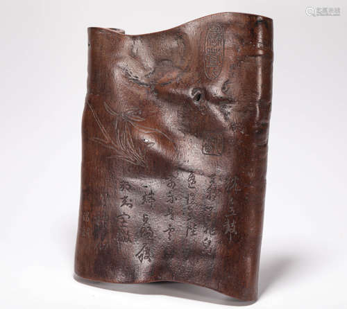 Agarwood Stationery in Qing Dynasty清代沉香木文房用品