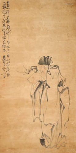 ink painting , painter: Shen Huang中国古代水墨画
作者，黄慎
纸本立轴
