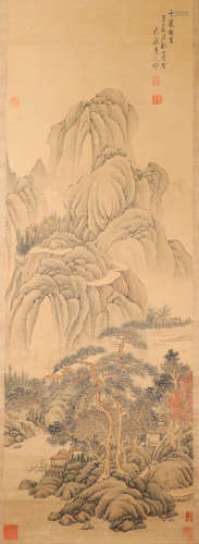 ink painting, painter: Gongwang Huangi中国古代水墨画
作者，黄公望
纸本立轴