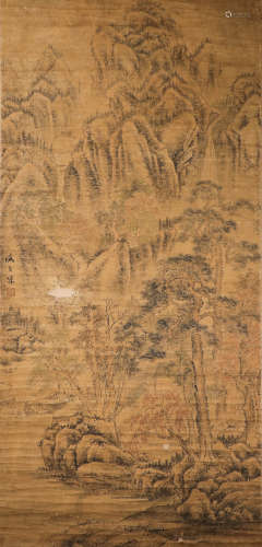 ink painting, painter: Maohua Sheng中国古代水墨画
作者，盛茂华
纸本立轴