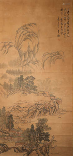 ink painting, painter: Dahui Wu中国古代水墨画
作者，吴大辉
纸本立轴