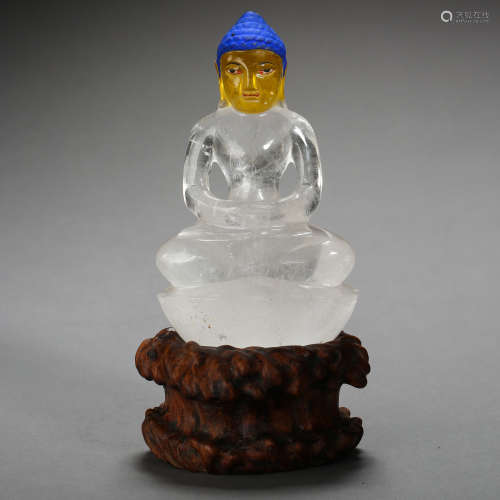 ANCIENT CHINESE CRYSTAL BUDDHA STATUE