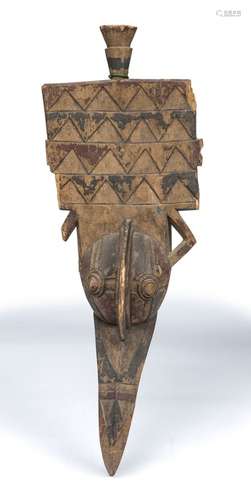 A MALI WOODEN DOGON MASK 20TH CENTURY.