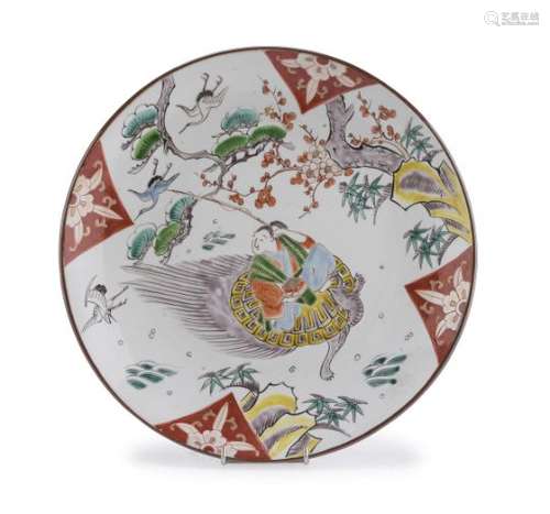 A JAPANESE POLYCHROME ENAMELED DISH SECOND HALF 19TH CENTURY.