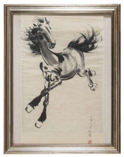 CHINESE SCHOOL 20TH CENTURY. GALLOPING HORSE. INK ON PAPER.