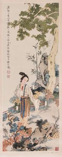FIVE PAINTED REPRODUCTIONS OF CHINESE WATERCOLORS 20TH CENTURY.