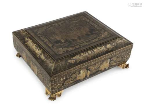 A CHINESE WOODEN WORK BOX EARLY 20TH CENTURY.