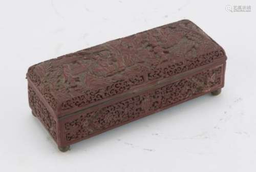 A CHINESE RED LAQUER WOOD BOX EARLY 20TH CENTURY.