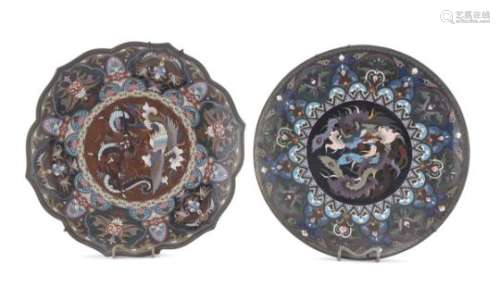 TWO JAPANESE CLOISONNÈ METAL DISHES. END 19TH EARLY 20TH CENTURY.