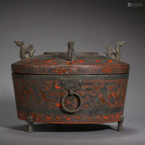 ANCIENT CHINESE BRONZE LACQUERWARE FURNACE