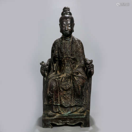 ANCIENT CHINESE BRONZE BUDDHA STATUE