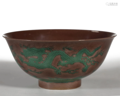 QING DYNASTY A COPPER-RED GLAZED AND G…