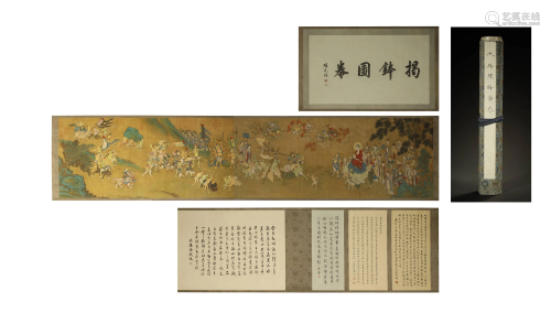CHOU YING HAND SCROLL PAINTING INK AND …