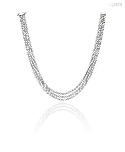 AN 18K WHITE GOLD AND DIAMOND NECKLACE, CARTIER