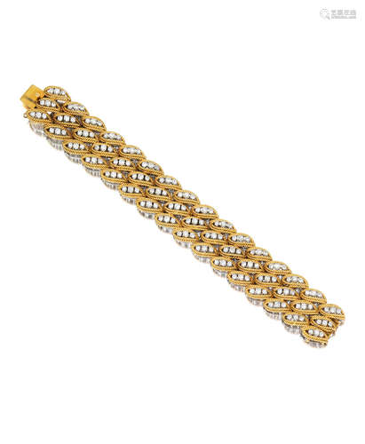 A diamond and 18k gold bracelet