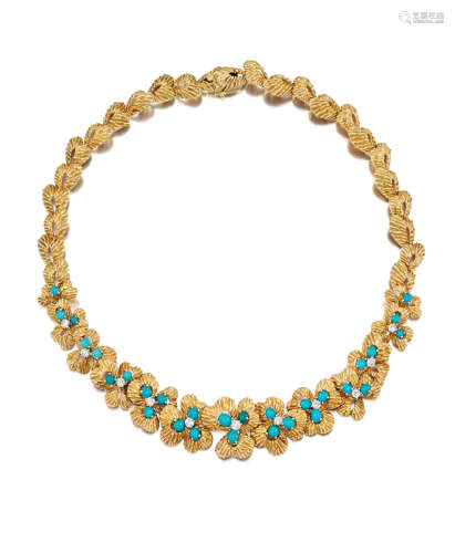 An 18k gold and turquoise necklace, VAN CLEEF & ARPELS, CIRCA 1965