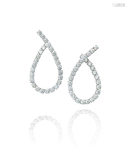 A pair of diamond earrings