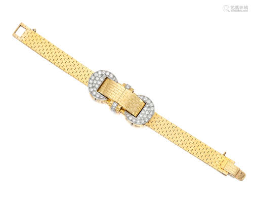 An 18k Gold and diamond wristwatch, CIRCA 1945