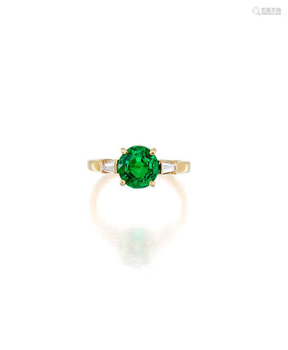 An emerald and diamond ring, BULGARI