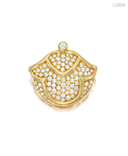 A DIAMOND PENDANT BROOCH, BULGARI