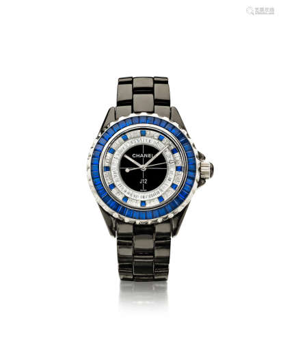 A Black Ceramic 'J12' Watch, Chanel