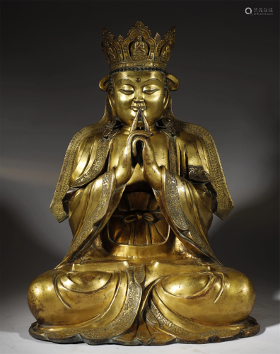 A GILT-BRONZE OF BUDDHA SAKYAMUNI